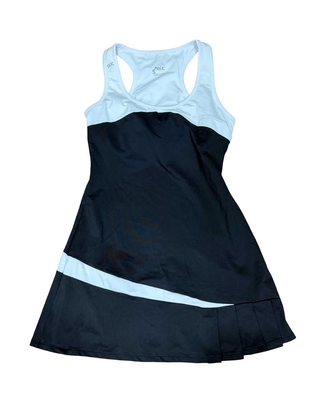 🎾 DUC Sport Black & White Racerback Tennis Dress‎ Size Small Athletic Dress